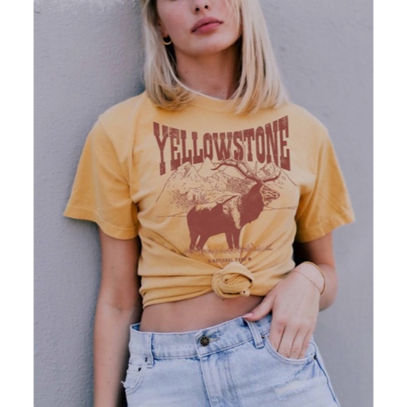 SOLD OUT Mustard Yellowstone National Park Graphic Tee - Picture 2 of 4